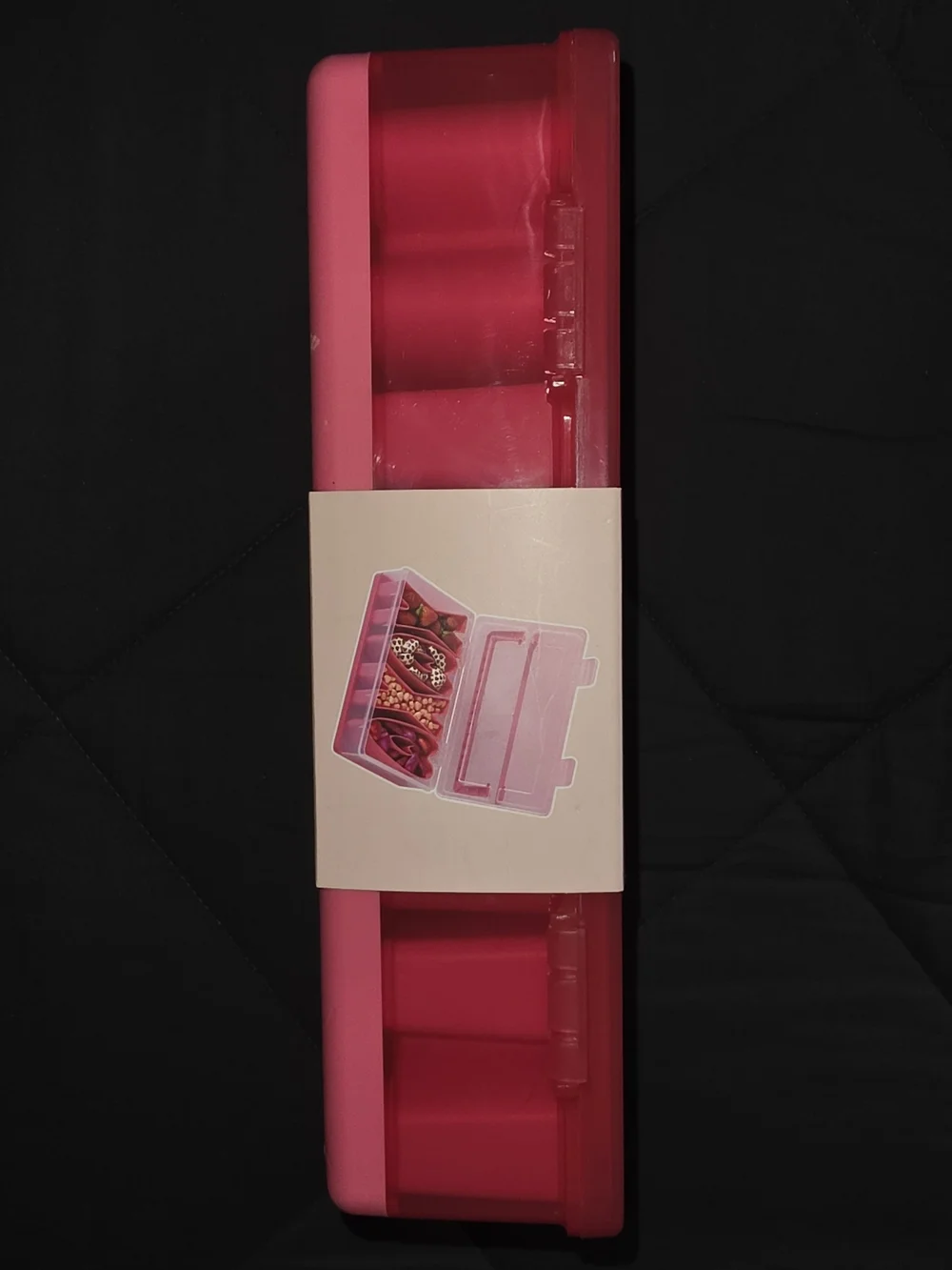 Pink 4-Compartment Snack & Storage Box XOXO Pattern New